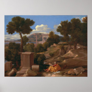 Poussin - Landschaft mit dem heiligen Johannes Poster