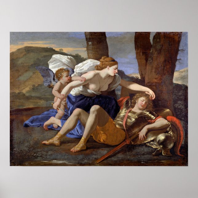 Poussin - Rinaldo und Armida Poster (Vorne)