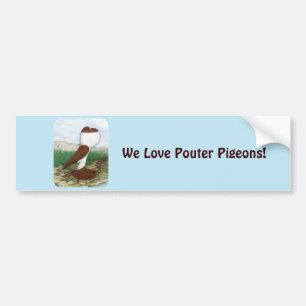 Pouter Pigeon Red Hana Autoaufkleber