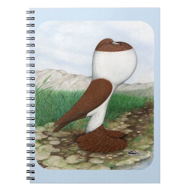 Pouter Pigeon Red Hana Notizblock (Vorderseite)