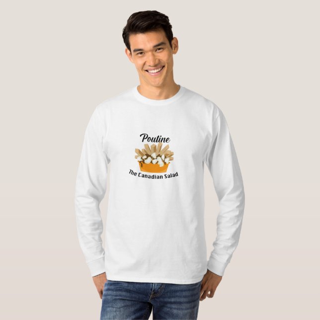 Poutine, der kanadische Salat - Basic Long Sleeve  T-Shirt (Vorne ganz)