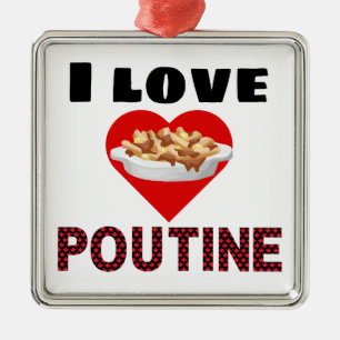 Poutine Geschenke für jeder! Liebe I poutine Ornament Aus Metall