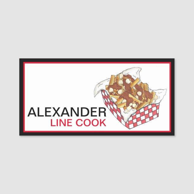 Poutine Quebec Canada Canadian Food French Fries Namensschild (Vorderseite)