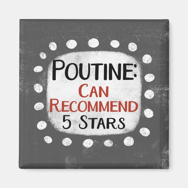 Poutine Review 5 Stars Kühlschrank Magnet (Vorne)