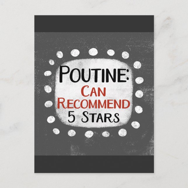 Poutine Review 5 Sterne Postkarte (Vorderseite)