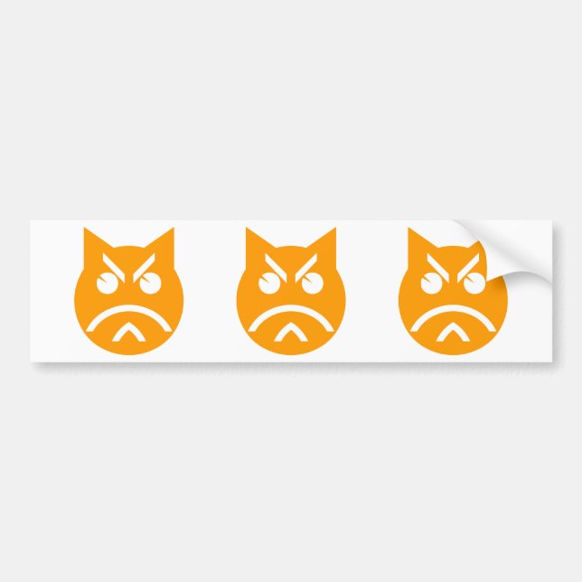 Pouting Emoji Cat Autoaufkleber (Vorne)