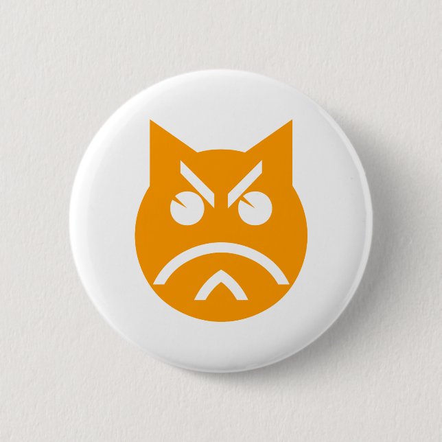 Pouting Emoji Cat Button (Vorderseite)