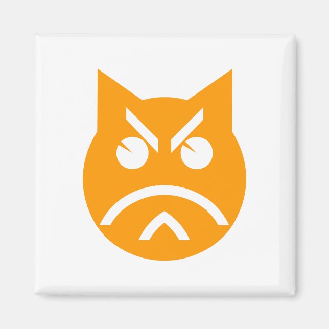 Pouting Emoji Cat Magnet (Vorne)