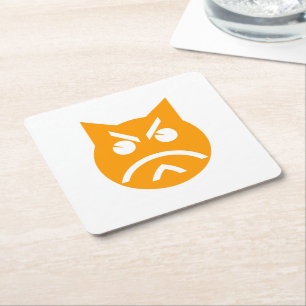 Pouting Emoji Cat Rechteckiger Pappuntersetzer
