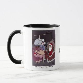 Poutres hautes Père Noël Mug avec texte
