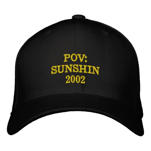 POV SUNSHIN 2002 Bestickte schwarze Kappe  (Vorderseite)