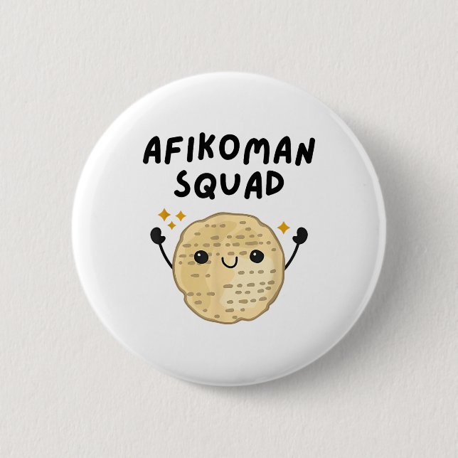 Pover Afikoman Squad Niedlich Pesach Kleinkind Kin Button (Vorderseite)