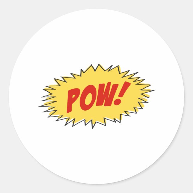 Pow-Cartoon Runder Aufkleber (Vorderseite)