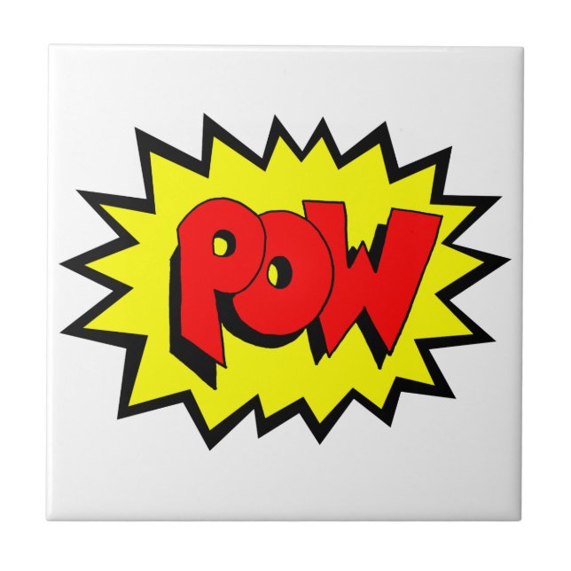 POW - Comic Buch Pop Kunst Fliese (Vorderseite)