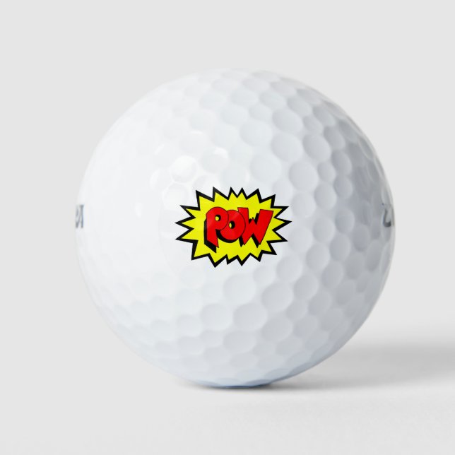 POW - Comic Buch Pop Kunst Golfball (Vorderseite)