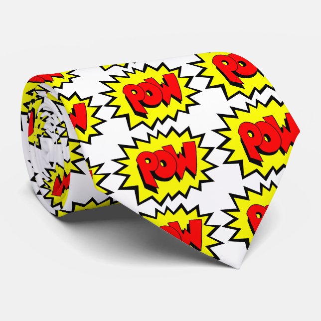POW - Comic Buch Pop Kunst Krawatte (Gerollt)