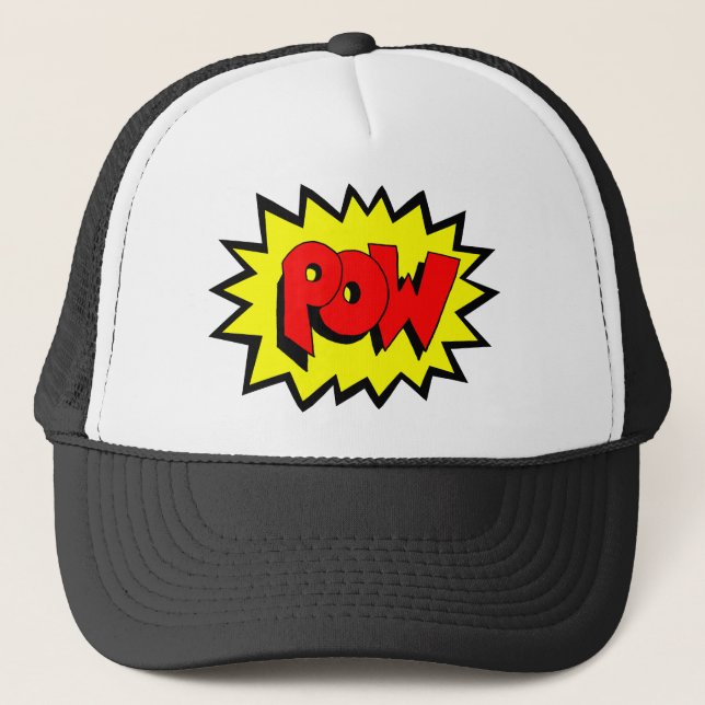 POW - Comic Buch Pop Kunst Truckerkappe (Vorderseite)