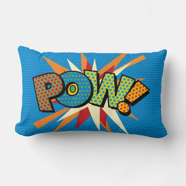POW Fun Retro Comic Pop Kunst, Dichtung und Musik Lendenkissen (Vorderseite)