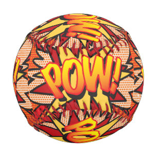 POW Lustige Retro-Comic-Book-Pop-Art Baseball