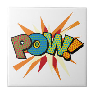 POW Lustige Retro-Comic-Book-Pop-Art Fliese