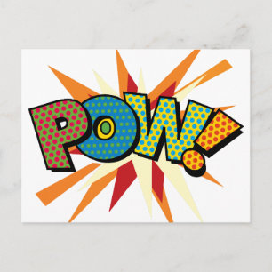 POW Lustige Retro-Comic-Book-Pop-Art Postkarte
