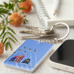 POW MIA Flag with USA Flag & The Thunderbirds Schlüsselanhänger<br><div class="desc">* Composite of two images, Military Jets photographed during a Nellis Air Force Base Air Show. * Several shape and style options * Both sides of the double sided key ring can be personalized. * Add text and/or a photo, or remove text option. * Click on the "Customize It" tab...</div>