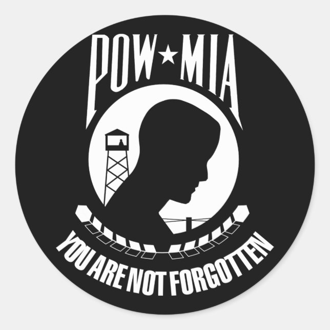 POW-MIA-Flagge Runder Aufkleber (Vorderseite)