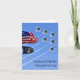 POW MIA-Flagge, USA-Flagge & The Thunderbirds Karte