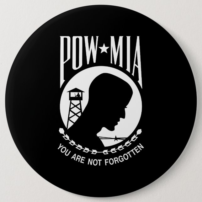POW-MIA-Flagge: Vermisste Soldaten des Vietnamkrie Button (Vorderseite)