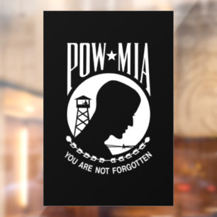 POW MIA-Flagge: Vermisste Soldaten des Vietnamkrie Fensteraufkleber