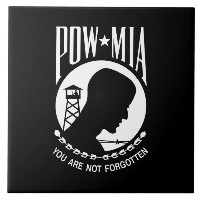 POW-MIA-Flagge: Vermisste Soldaten des Vietnamkrie Fliese (Vorderseite)