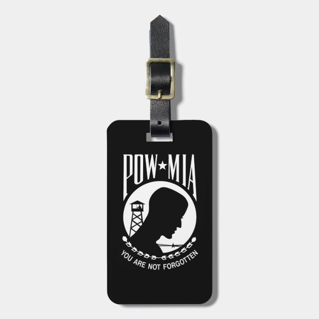 POW-MIA-Flagge: Vermisste Soldaten des Vietnamkrie Gepäckanhänger (Vorderseite vertikal)