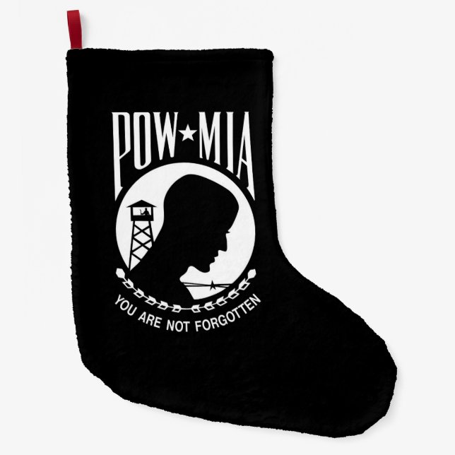 POW-MIA-Flagge: Vermisste Soldaten des Vietnamkrie Großer Weihnachtsstrumpf (Vorderseite)
