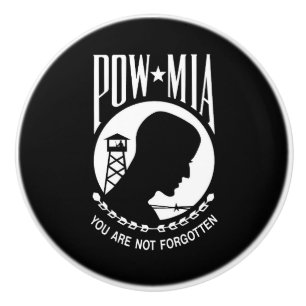 POW-MIA-Flagge: Vermisste Soldaten des Vietnamkrie Keramikknauf