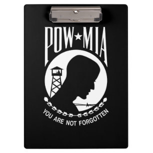 POW-MIA-Flagge: Vermisste Soldaten des Vietnamkrie Klemmbrett