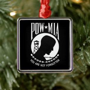 POW-MIA-Flagge: Vermisste Soldaten des Vietnamkrie Ornament Aus Metall