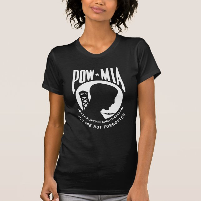 POW MIA Ladys Black T - Shirt (Vorderseite)