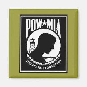 POW/MIA-Logo - Rechteck Magnet