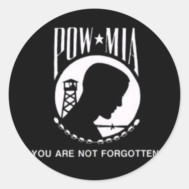 POW MIA RUNDER AUFKLEBER (Vorderseite)