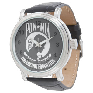 POW-MIA werden Sie nicht - das schwarze Leathe der Armbanduhr