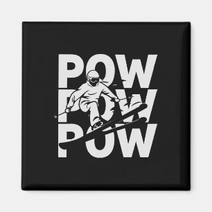 Pow Pow Skifigur mit Skibrille Helm P Magnet