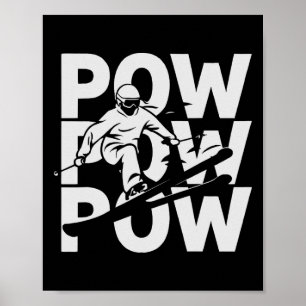 Pow Pow Skifigur mit Skibrille Helm P Poster