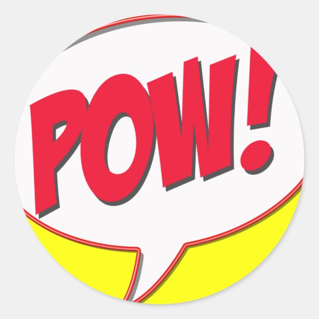 Pow! Runder Aufkleber (Vorderseite)