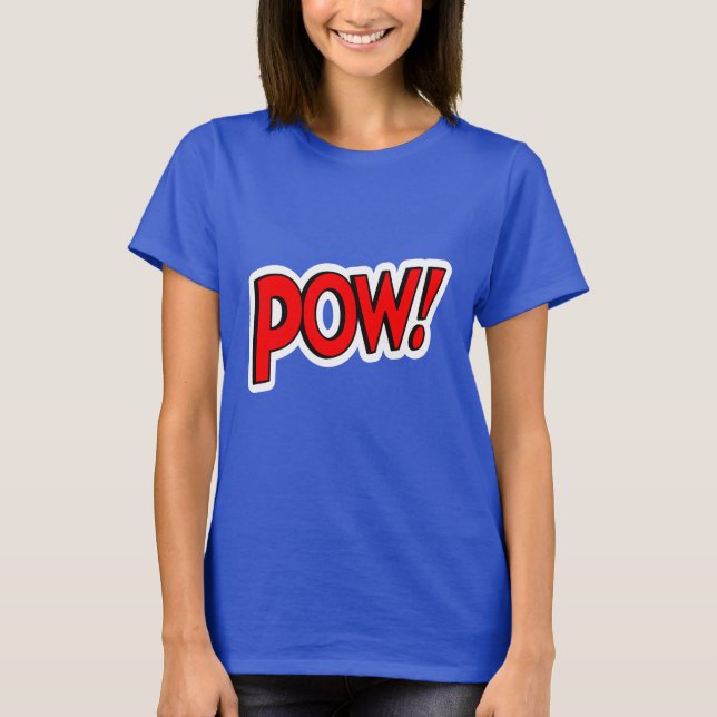 POW! Screwball Graphics Blau T-Shirt (Vorderseite)