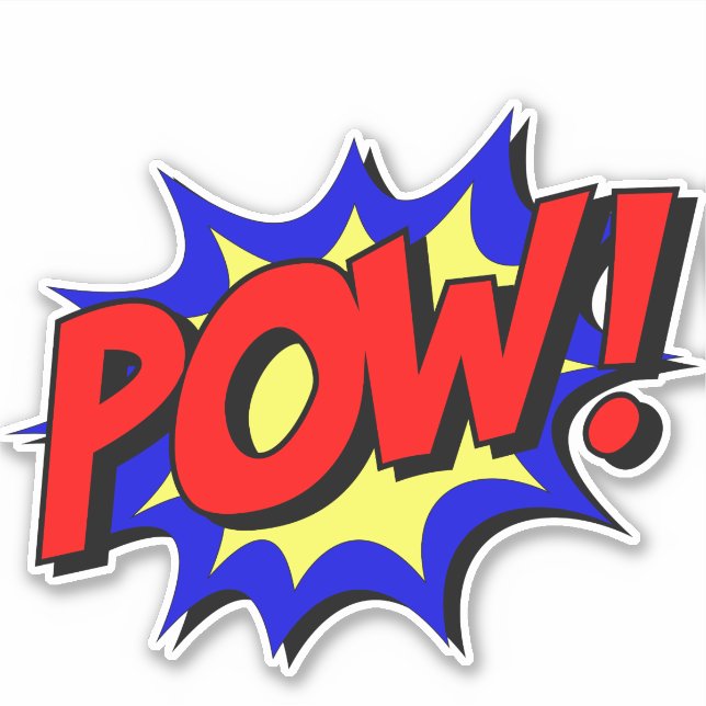 POW ! Sticker Effet Texte Comique - Retro Fun (Devant)