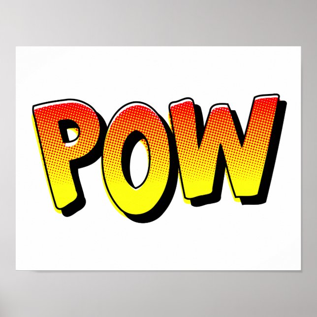 POW-Typografie Comic Pop Art Poster (Vorne)