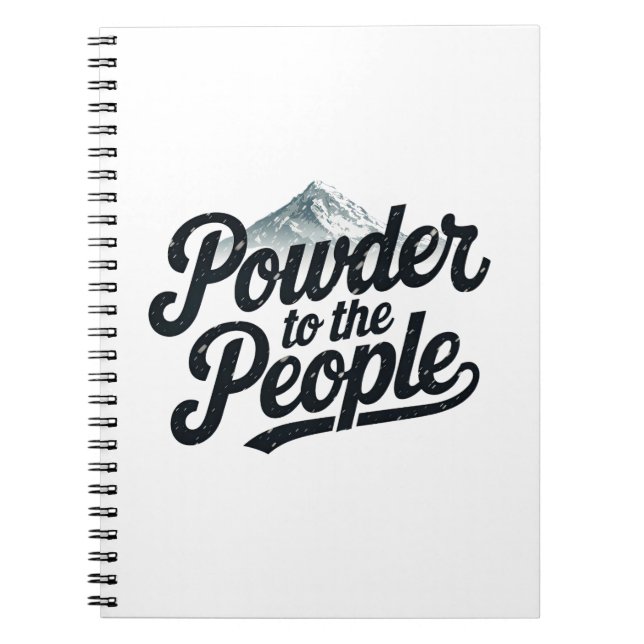 "Powder an die Menschen" Retro Snowboard & Ski Notizblock (Vorderseite)