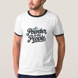 "Powder an die Menschen" Retro Snowboard & Ski T-Shirt