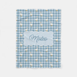 Powder Blue Gingham Goose Buffalo Check Custom Nam Fleecedecke