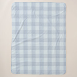 Powder Blue Large Gingham Plaid Sherpa Blanket Sherpadecke